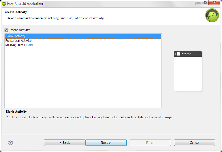 This image shows the activity configuration window